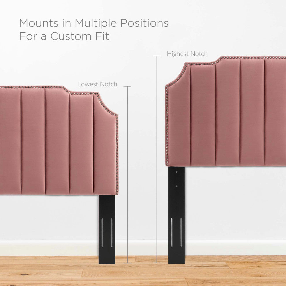 Headboard, King Size, Velvet, Pink, Modern Contemporary, Bedroom Master Suite