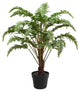 Vickerman 30" Artificial Green Fern in Round Black Pot