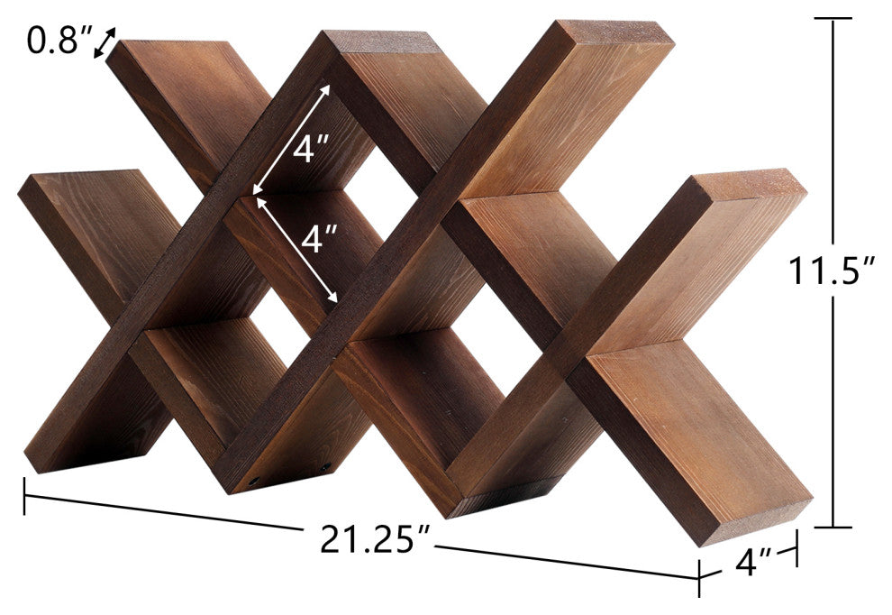 WELLAND Wood Countertop Wine Rack
