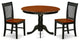 3Pc Round 42" Dining Table And Two Wood Seat Chairs