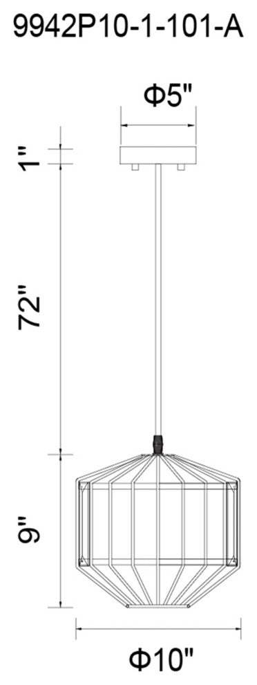 Alethia 1 Light Down Pendant With Black Finish