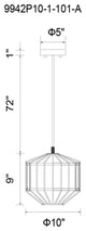Alethia 1 Light Down Pendant With Black Finish