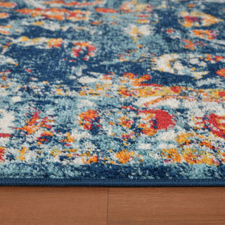 Alessana Cochise Bordered Area Rug, Blue, 4'x6'
