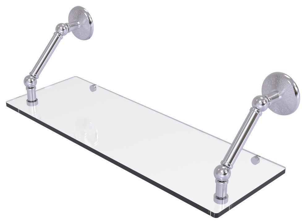 Prestige Monte Carlo 24" Floating Glass Shelf, Satin Chrome