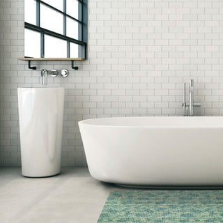 Leaf PVC Bathroom Mat, Green, 26" x 35", Covers 6.3 sq ft