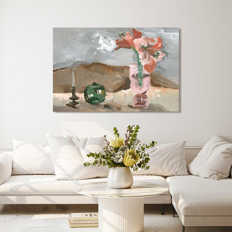 Rustic Still Life Flower Frameless Reverse Printed Tempered Art Glass Wall Art, Tmp-199017-4832