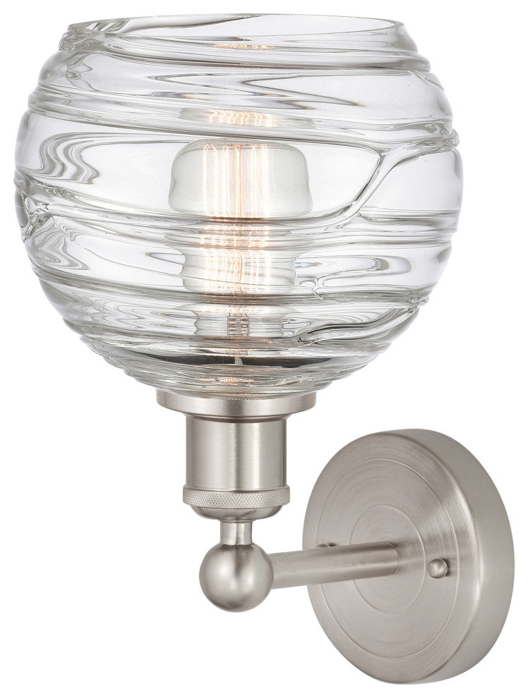Innovations Athens Deco Swirl 1-Light 8" Sconce, Satin Nickel/Deco