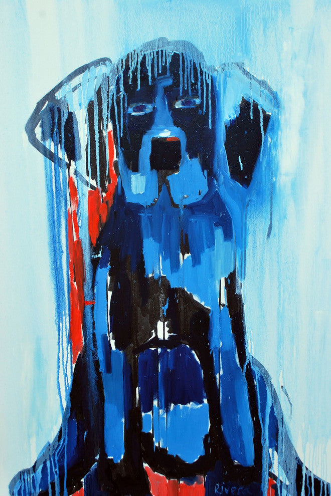 "Soaked Puppy" Painting Print on Wrapped Canvas, 12"x18"