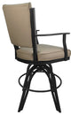 Leather Swivel Tilt Metal Bar Stool - Montana on A-Base, Tan Leather on Grey, 26"