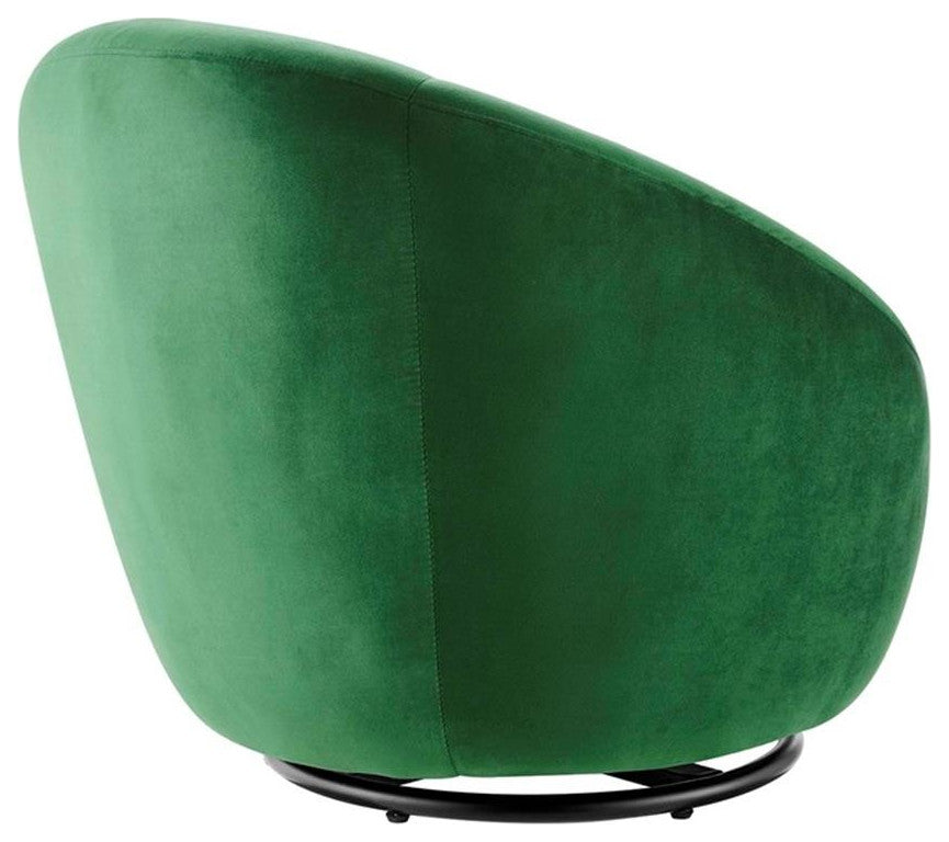 Buttercup Performance Velvet Performance Velvet Swivel Chair - Black Emerald...