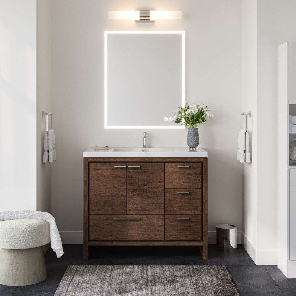 Cerrin Bath Vanity, Rosewood, 42", Single Sink, Freestanding