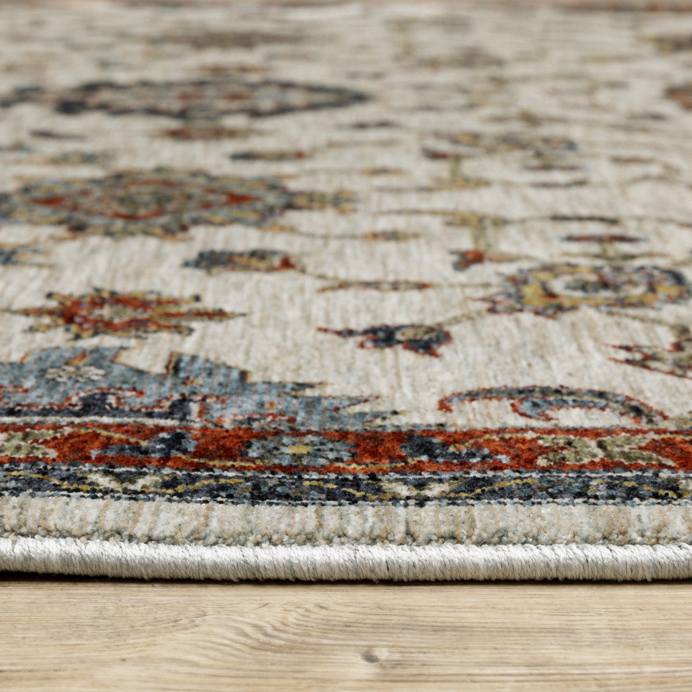 Augustus Persian Medallions Ivory/ Multi Indoor Area Rug, Ivory, 3'3"x5'