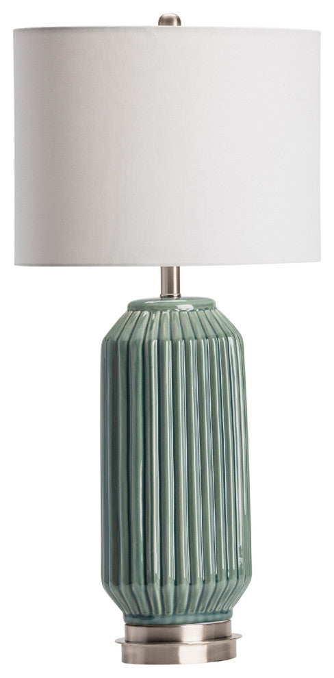 Paige Blue and Gray Ceramic Table Lamp, 28"