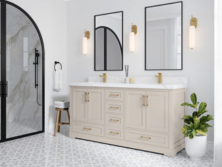 Boston 72" Double Sink Bath Vanity in Fine Grain 2" Viola Night