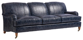 Sydney Leather Sofa With Brass Caster