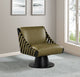 Millwin Upholstered Swivel Accent Chair, Olive, Vegan Leather, Black Finish