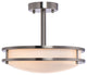 Lazzur Loire 2 Light 12" Satin Nickel Semi-Flush Mount Ceiling Light