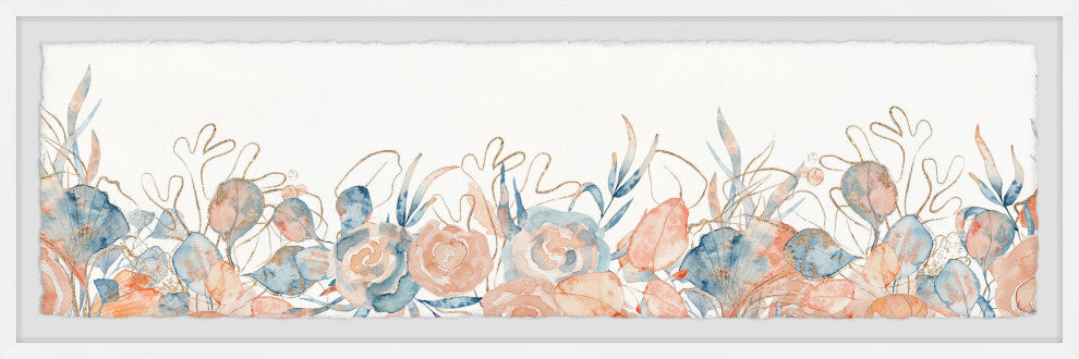 "Flowering Bushes" Framed Painting Print, 45x15