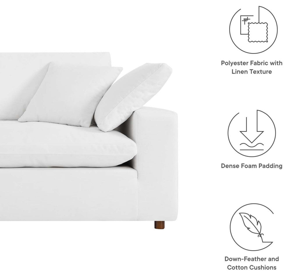 Commix Down Filled Overstuffed Sofa - Pure White