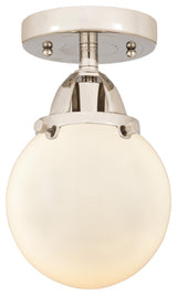 Beacon Semi-Flush Mount, Polished Nickel, Matte White, Matte White