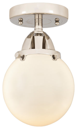 Beacon Semi-Flush Mount, Polished Nickel, Matte White, Matte White