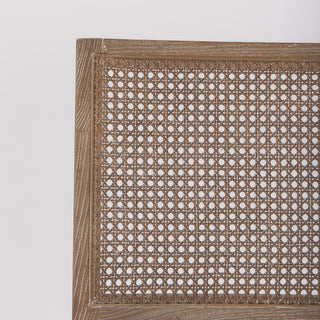 Wynn Cream Fabric With Cane And Light Brown Wood Frame Dining Chair (Set of 2)