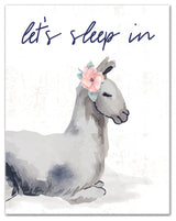 Let's Sleep In Llama 11x14 Canvas Wall Art