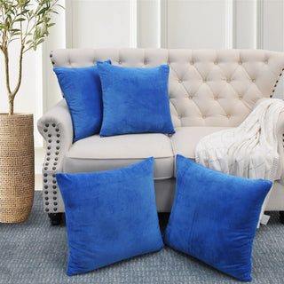 Supersoft Throw Pillow Cover 4 Piece Set, Snorkel Blue