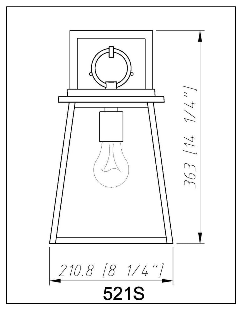 Z-Lite 521S Broughton 15" Tall Marine Grade Wall Sconce - Black
