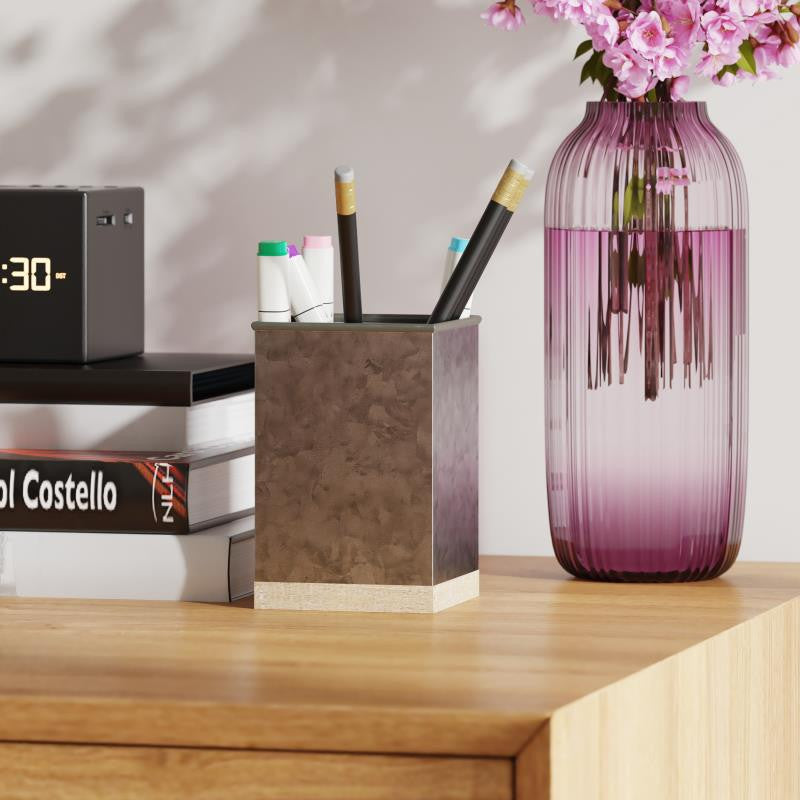 Comerford 3 Piece Metal and Wood Organizer Set, Galvanized