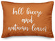 Fall Breeze and Autumn Leaves Lumbar Pillow, Orange, 14"x20"