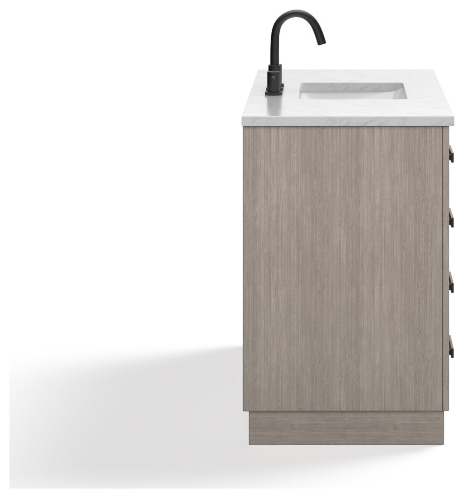The Cyrus Bathroom Vanity, Gray Oak, 48", Single Sink, Freestanding