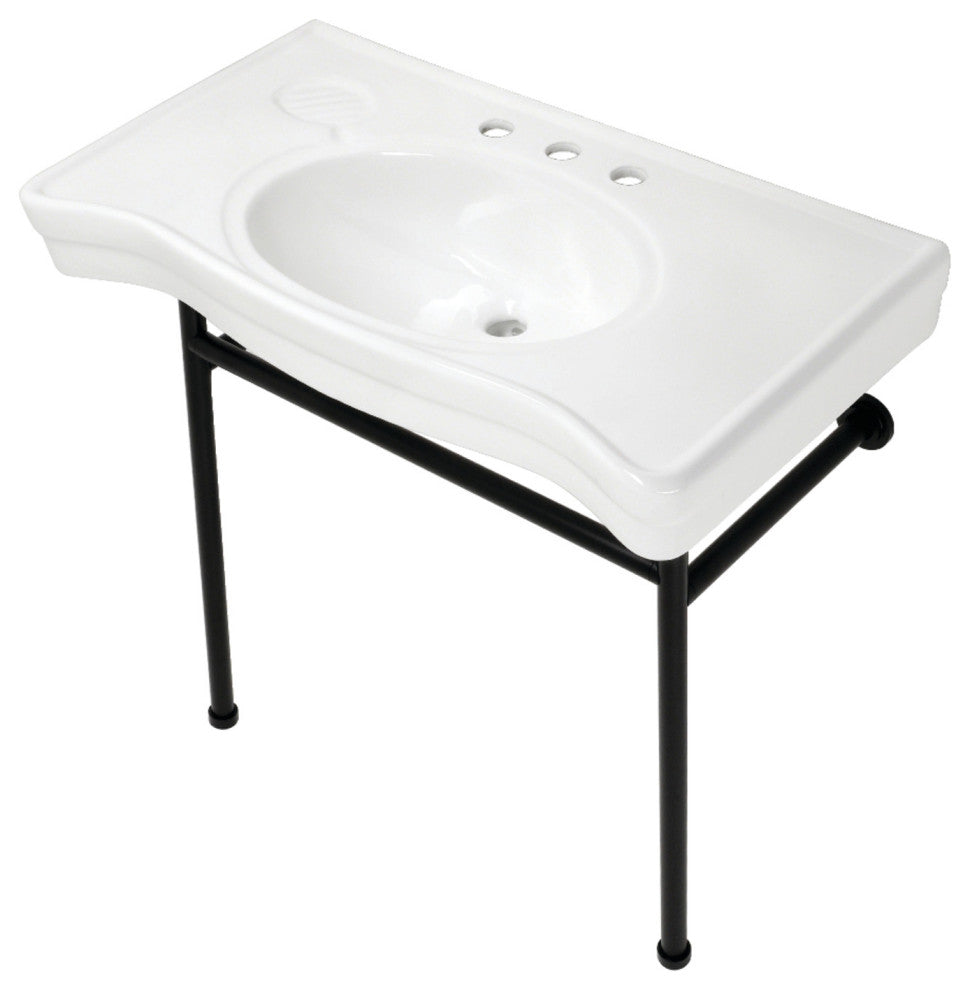Fauceture VPB28140W80 36" Ceramic Console Sink, Legs