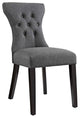 Gray Silhouette Dining Side Chairs Upholstered Fabric Set of 4