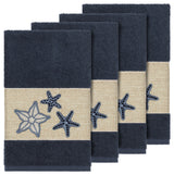 Lydia 4-Piece Embellished Hand Towel Set, Midnight Blue