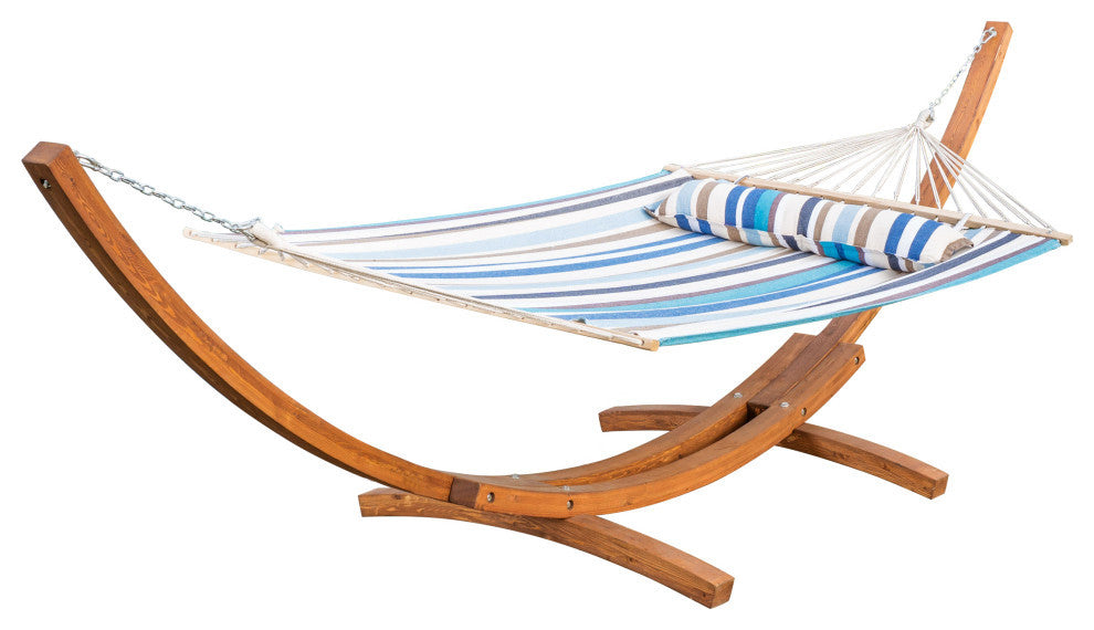 Kimse Outdoor Fabric Hammock with Larch Wood Base