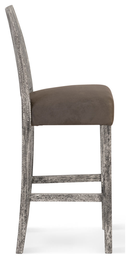 Origins Counter Stool, Chamcha Wood, Gray Stone