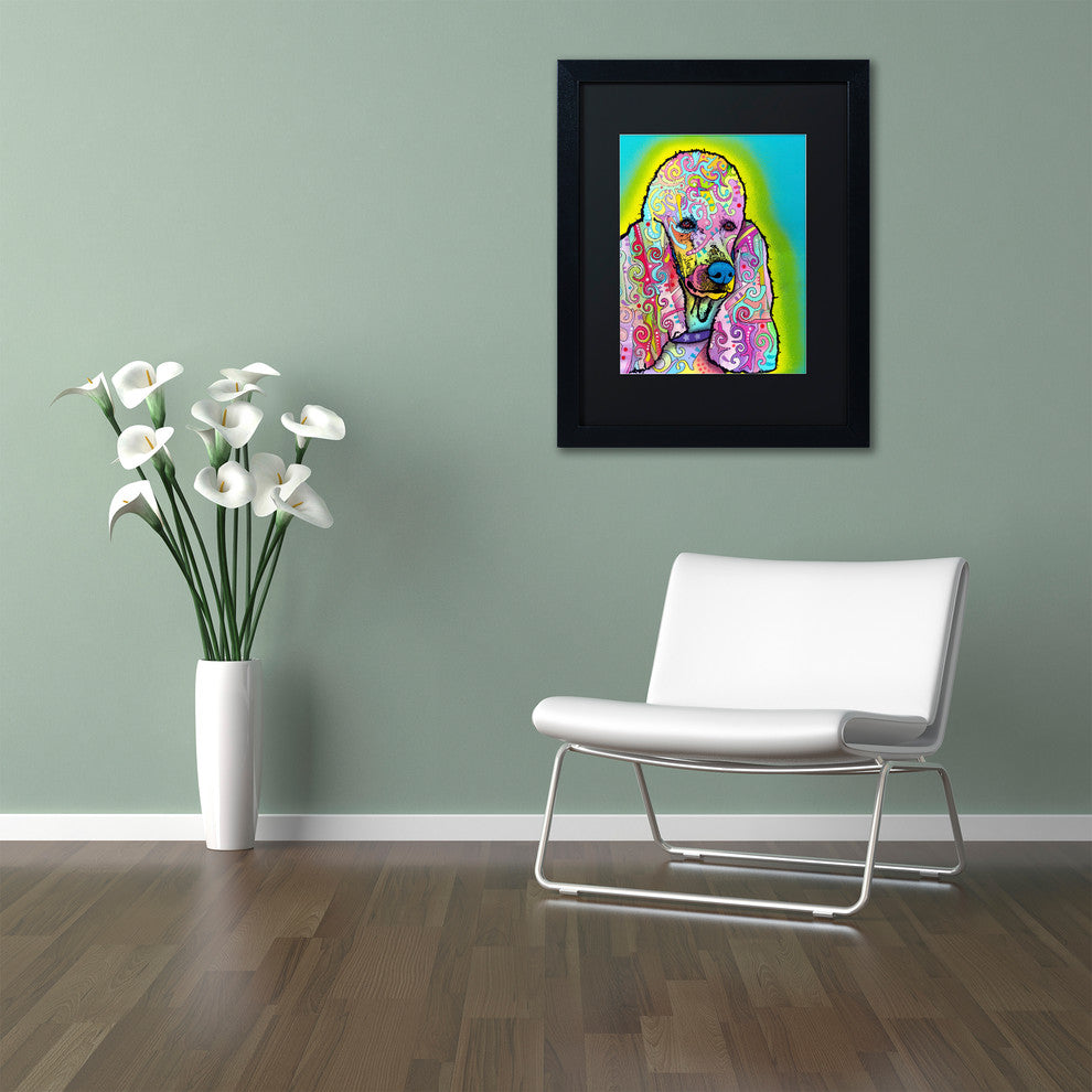 Dean Russo 'Poodle' Art, Black Frame, Black Mat, 11x14