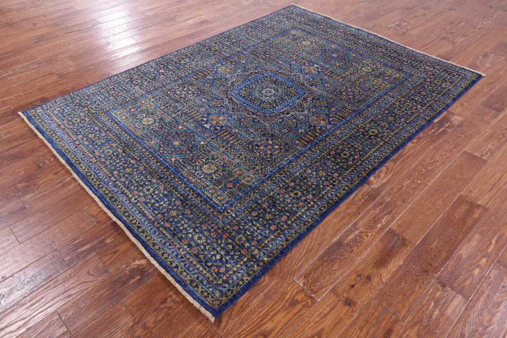 5' 8" X 7' 11" Hand Knotted Mamluk Geometric Wool Rug - Q12264
