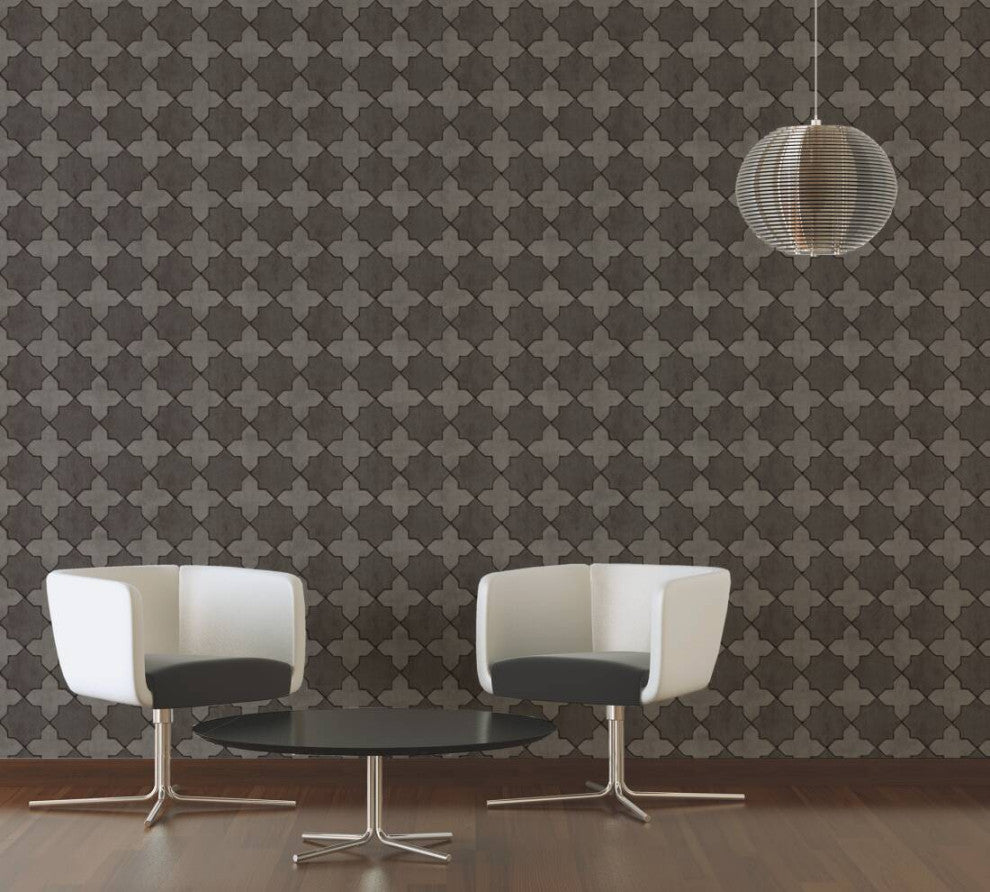Sample, Mosaic Textured Wallpaper Featuring Star Shaped Tile, 374213
