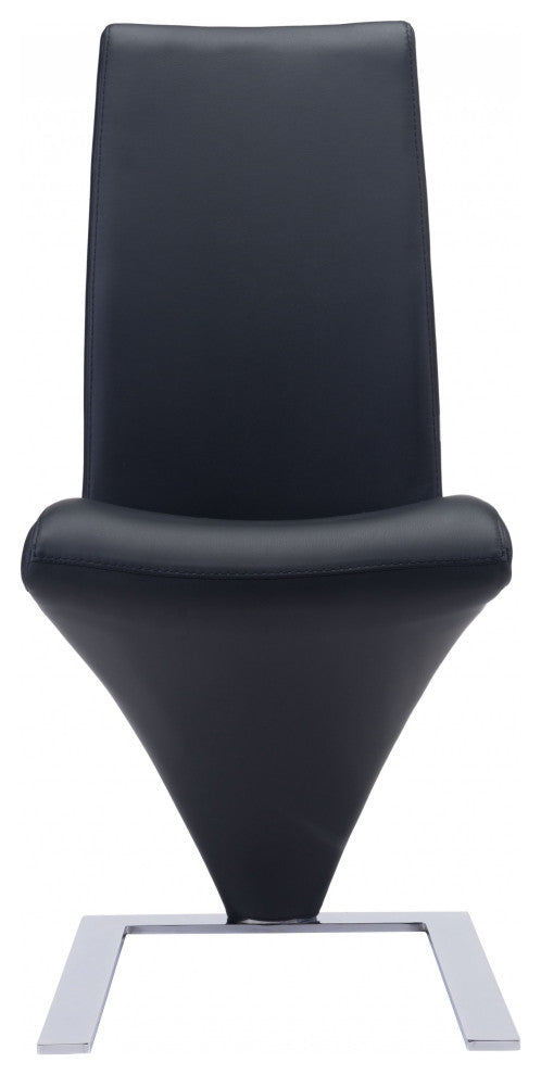 Set of Two Modern Black Dining Chairs
