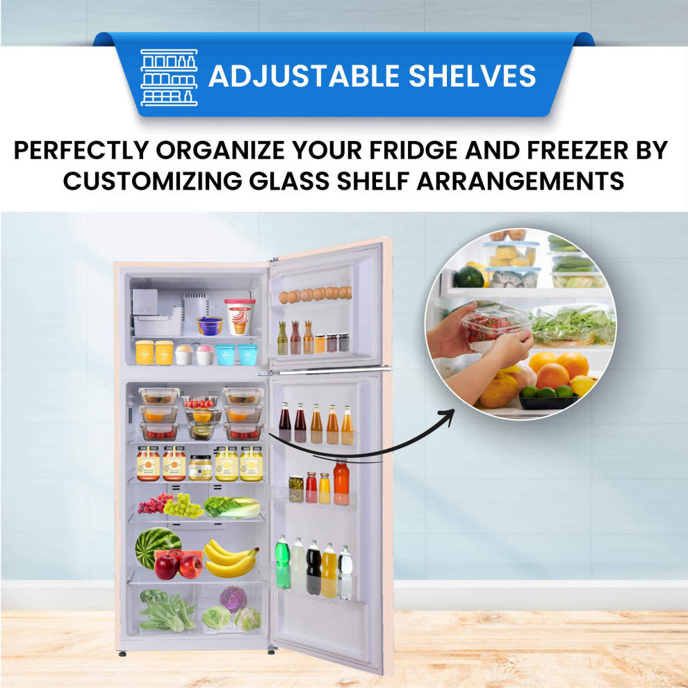 Conserv 30in RETRO Refrigerator 18cf Top Mount w/AUTOMATIC ICE MAKER 110V Handle