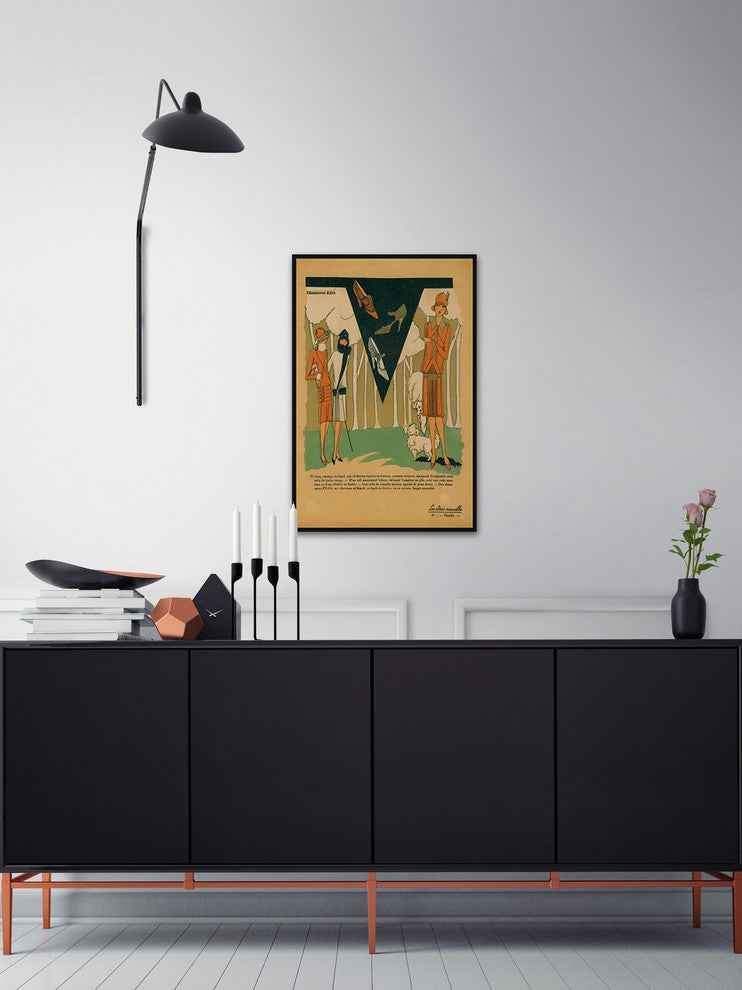 "Walking the Dog" Floater Framed Painting Print on Canvas, 24"x36"