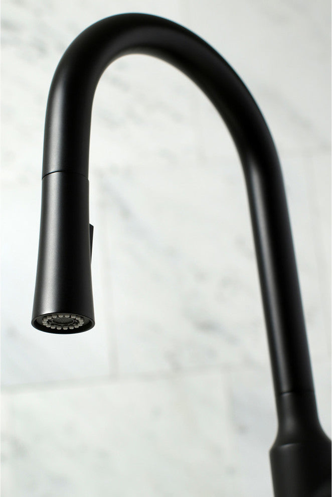 Gourmetier Single-Handle Pull-Down Kitchen Faucet, Matte Black