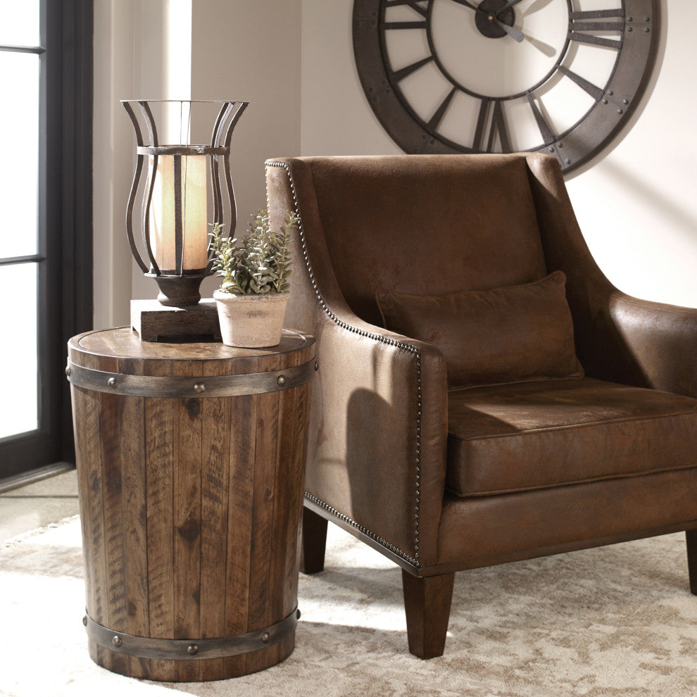 Uttermost Ceylon Wine Barrel Accent Table