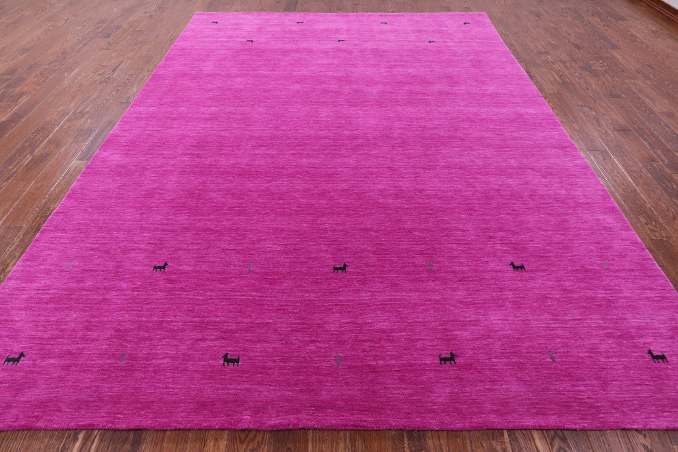 9' 0" X 12' 0" Persian Gabbeh Handmade Wool Rug - Q15058
