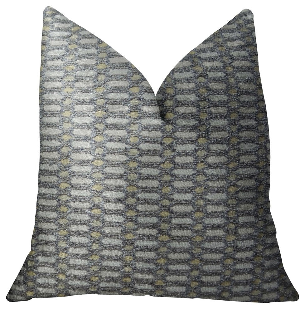 Trivoli Circle Gray and Cream Handmade Luxury Pillow, 20"x36" King