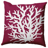 Big Seaweed Polyester Indoor Pillow, Maroon Red, 20"x20"