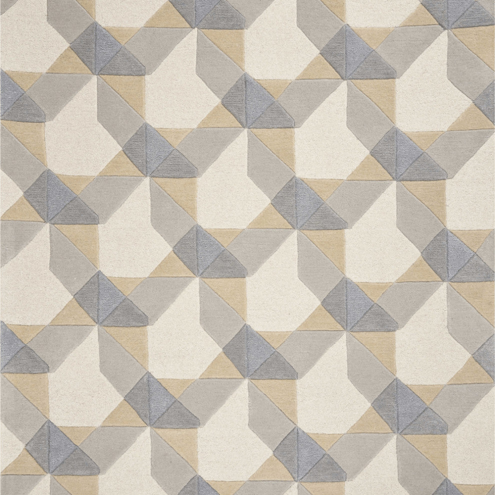 5' X 8'  Wool Ivory Or Grey Area Rug