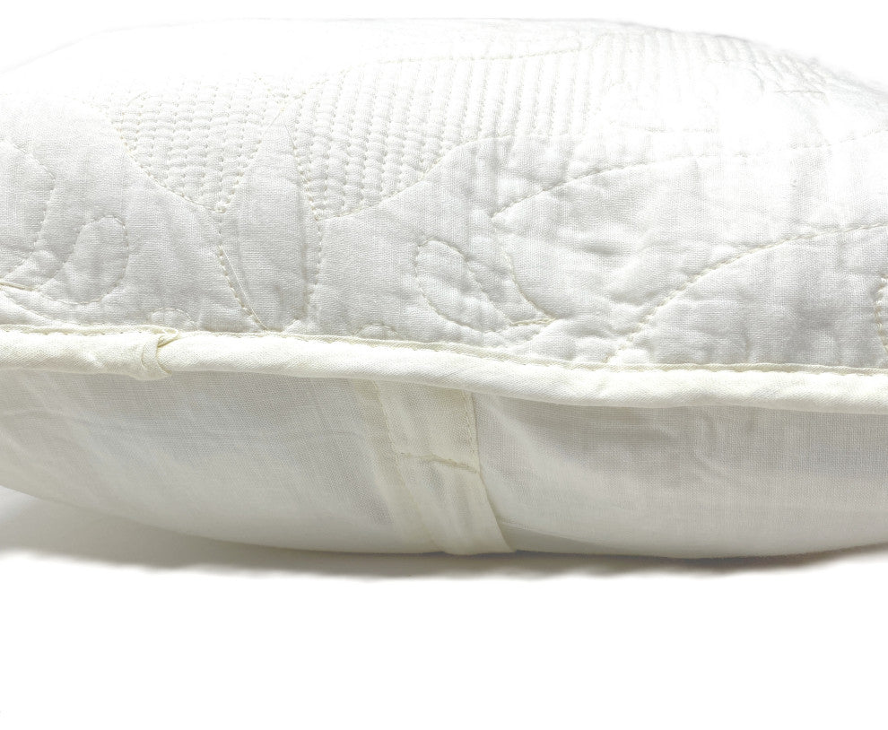 Tache 2 Piece Powder Snow 100% Cotton Solid White 18x18 Cushion Covers
